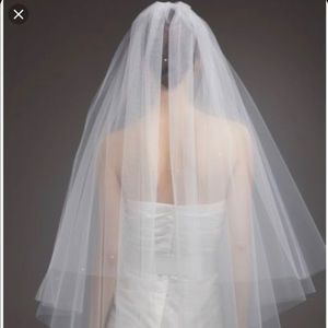 NEW 2 Tier Waking Veil with Scattered Crystals